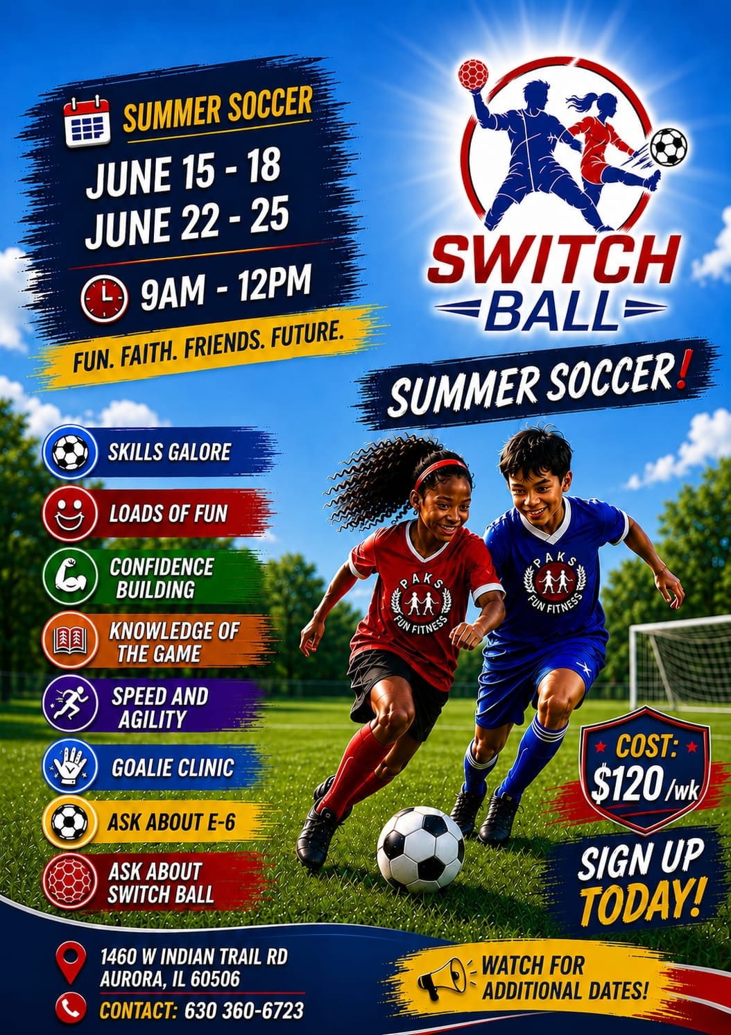 Switch Ball Summer Soccer Camp dates and details